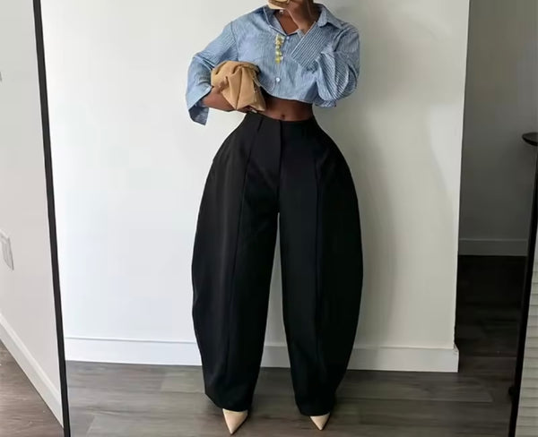 Women Fashion Color Loose Fit Pants