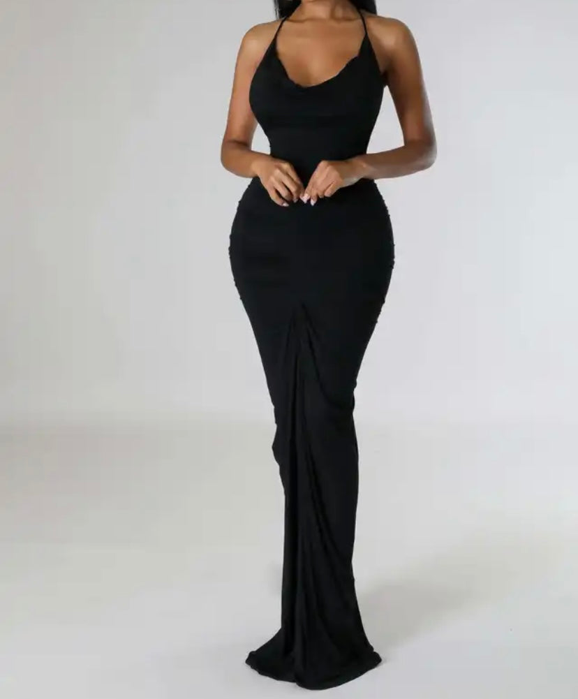 Women Sexy Sleeveless Open Back Maxi Dress
