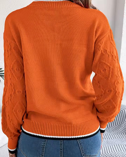 Women Color Striped Full Sleeve Fashion Sweater Top