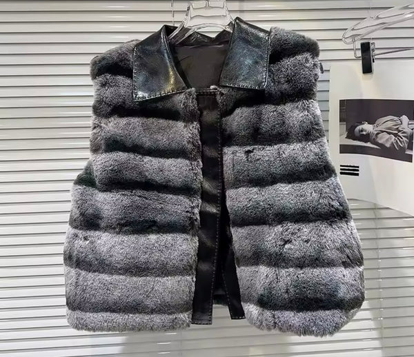 Women Fashion Faux Fur Sleeveless Vest Jacket