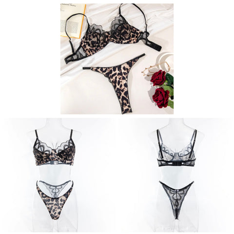 Women Leopard Print Sexy Lingerie Set
