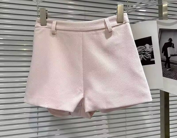 Women Pink Ruffle Strapless Two Piece Short Set