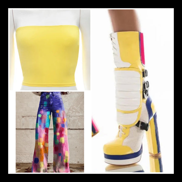 Women Fashion Multicolored Platform Knee High Boots