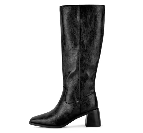 Women Fashion Pointed Toe Square Heel Knee High Boots