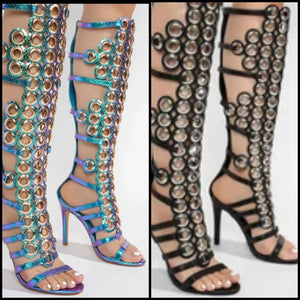 Women Open Toe Metal Gladiator Fashion Sandals