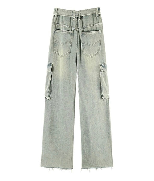 Women Fashion Button Up Strapless Two Piece Denim Pant Set