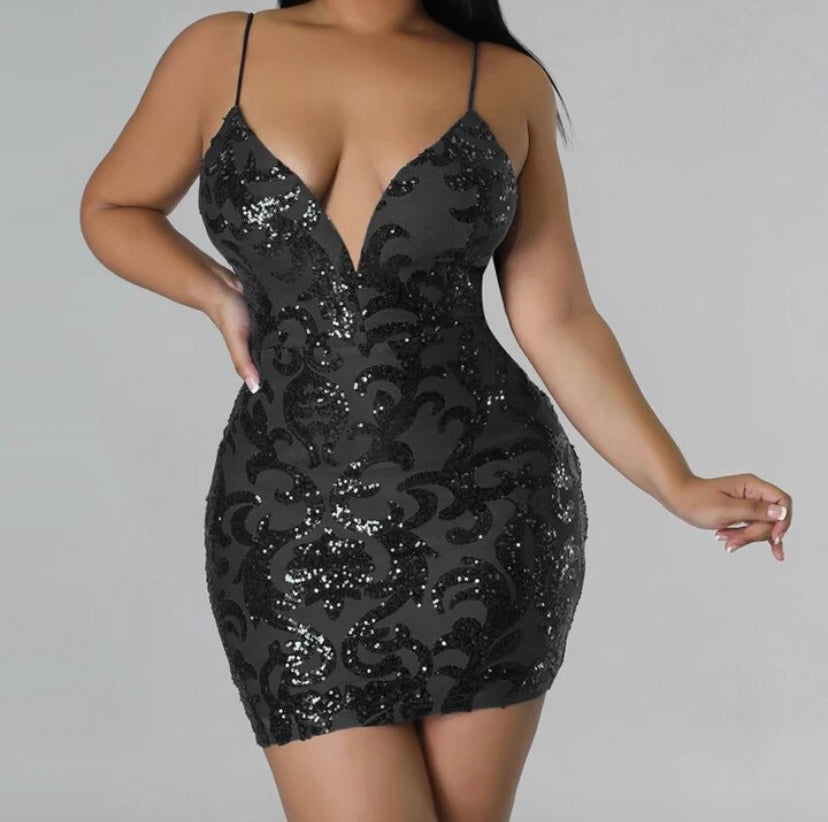 Women Sexy Sleeveless Sequins Patchwork Lace Up Open Back Dress