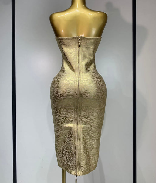 Women Sexy Strapless Bandage Dress
