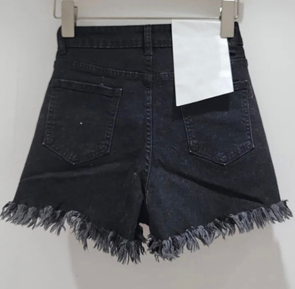 Women Fringe Fashion Color Floral Denim Shorts