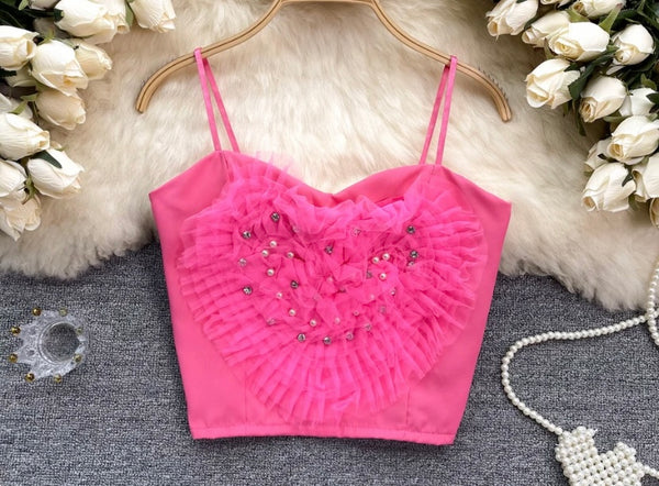 Women Sexy Fashion Sleeveless Bling Crop Top