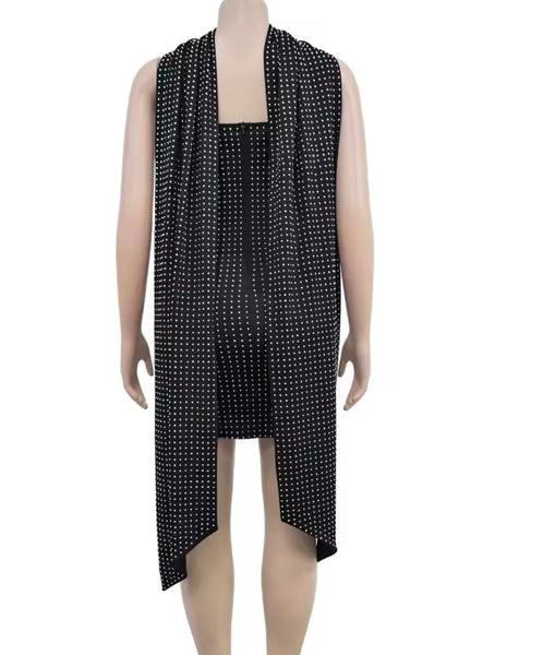 Women Sexy Strapless Bling Scarf Dress