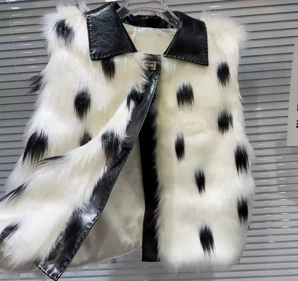 Women Fashion Faux Fur Sleeveless Vest Jacket