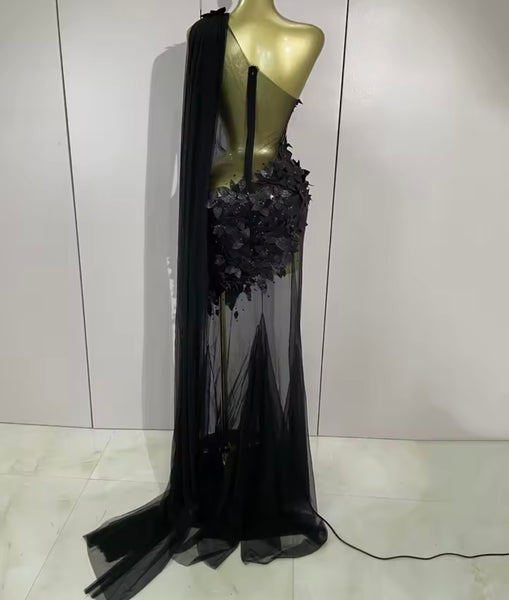 Women Sexy One Shoulder Sleeveless Floral Maxi Dress