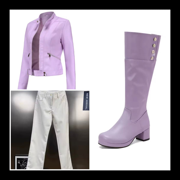 Women Color Button Fashion Faux Leather Knee High Boots
