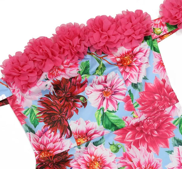 Women Sexy Off The Shoulder Floral Print Dress