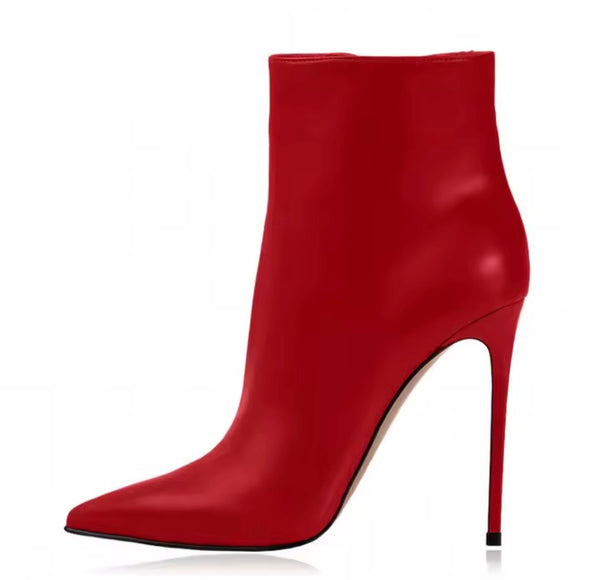 Women Fashion Color High Heel Faux Leather Ankle Boots