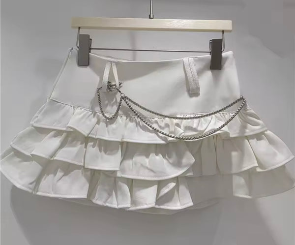 Women Sexy Fashion Color Ruffled Skirt