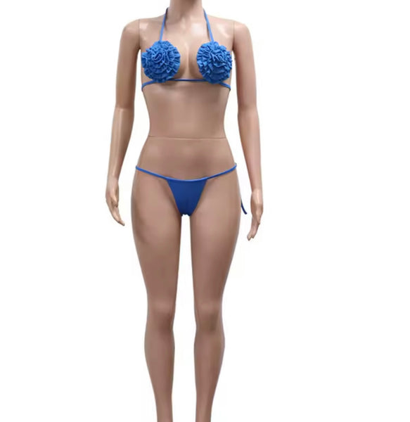 Women Sexy 3D Flower Bikini Cover Up Set