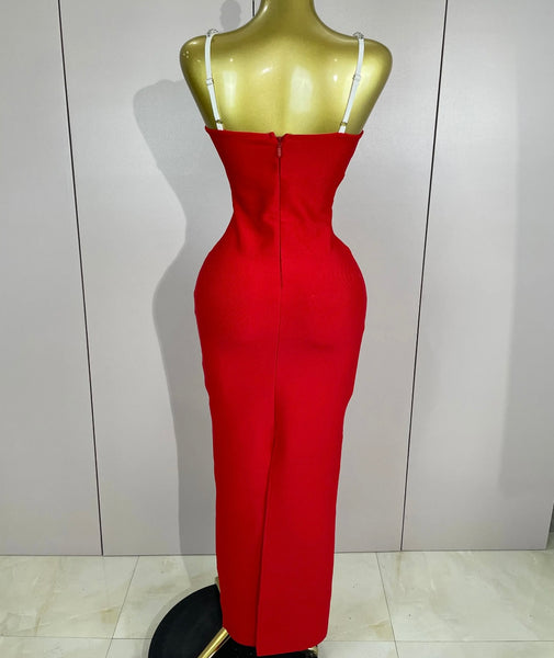 Women Sexy Rhinestone Color Patchwork Sleeveless Maxi Dress