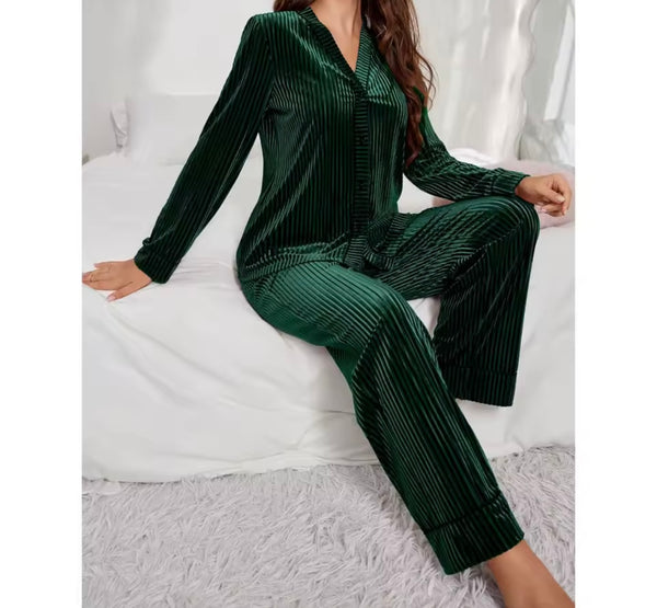 Women Fashion Button Up Lingerie Pant Set