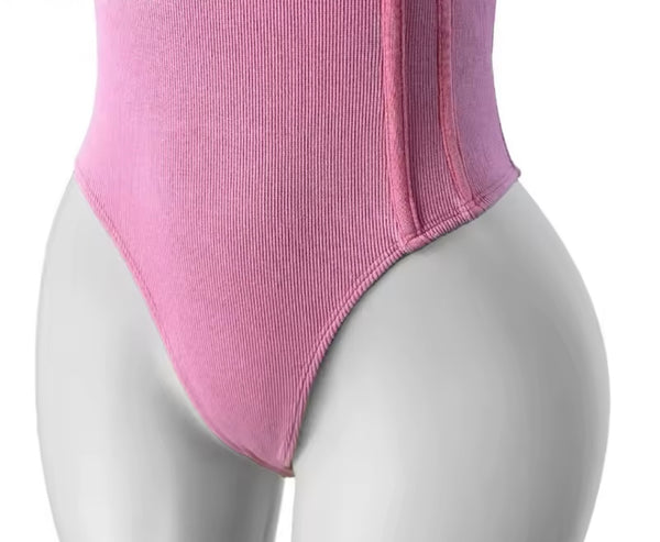 Women Strapless Color Bodysuit Two Piece Fashion Pant Set