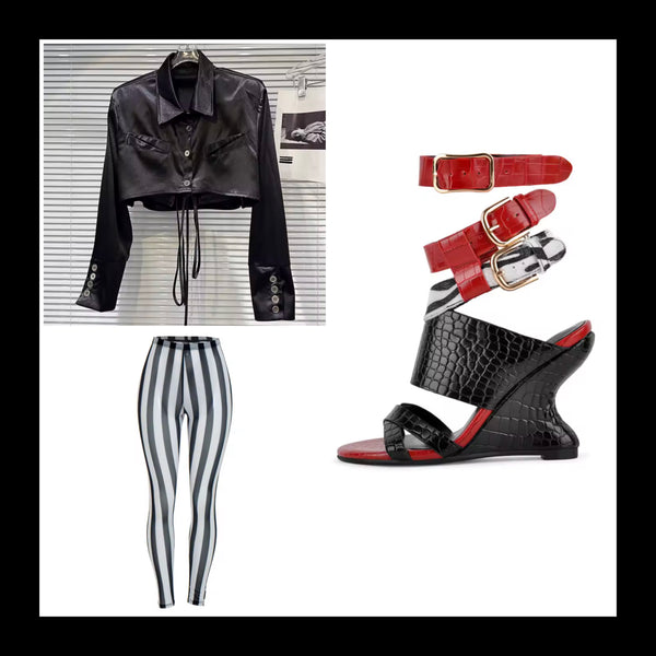 Women Sexy Striped See Through Mesh Pants