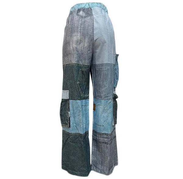 Women Fashion Patchwork Cargo Pants