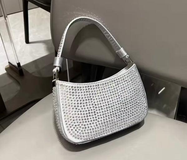 Women Color Fashion Rhinestone Handbag Purse