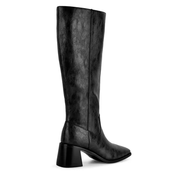 Women Fashion Pointed Toe Square Heel Knee High Boots