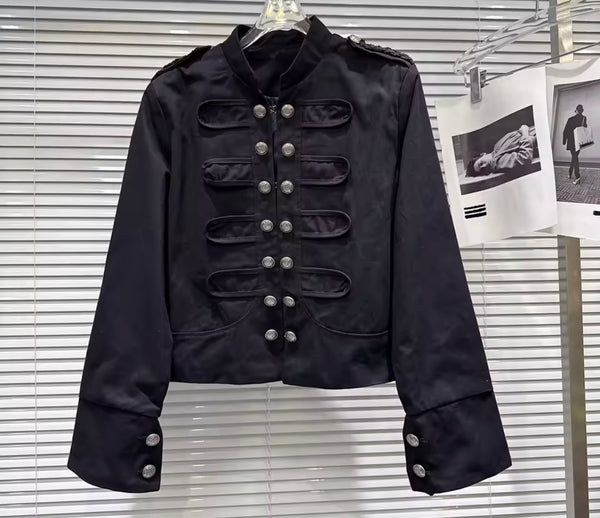 Women Fashion Button Vintage Jacket