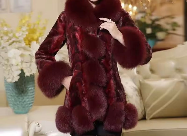 Women Color Fashion Warm Faux Fur Jacket
