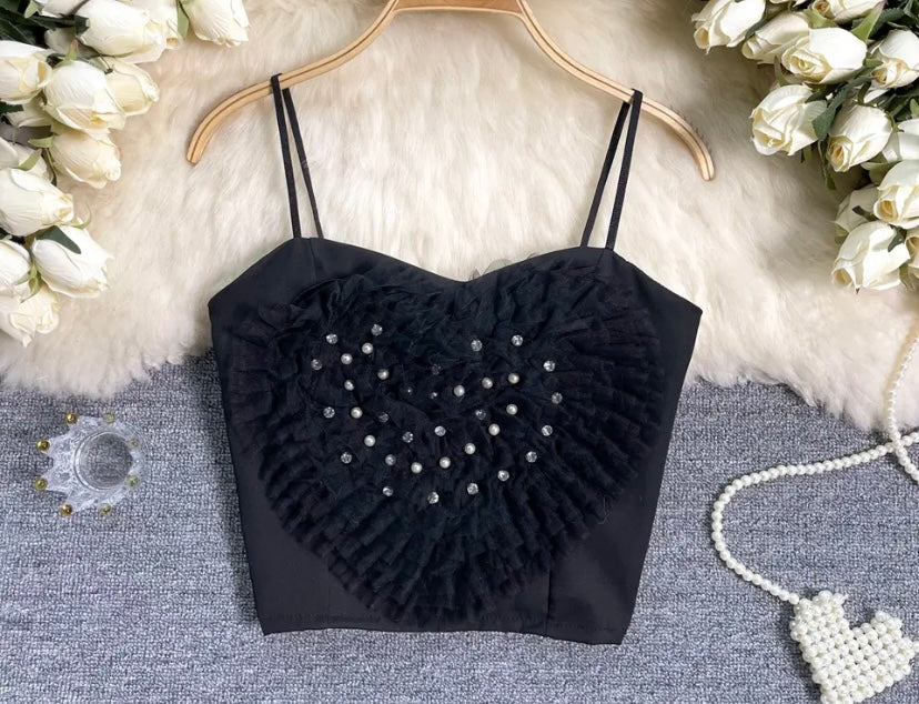 Women Sexy Fashion Sleeveless Bling Crop Top