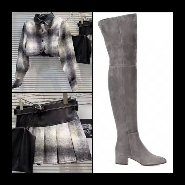 Women Fashion Color Suede Over The Knee Boots