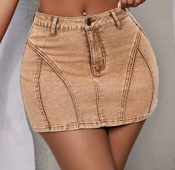 Women Color Sexy Fashion Denim Skirt