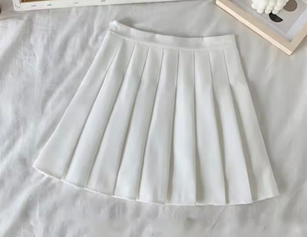 Women Sexy Fashion Color Pleated Skirt