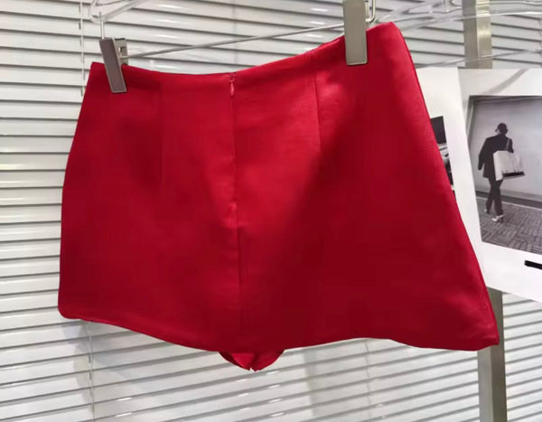 Women Red Halter Sleeveless Two Piece Sexy Skirt Set