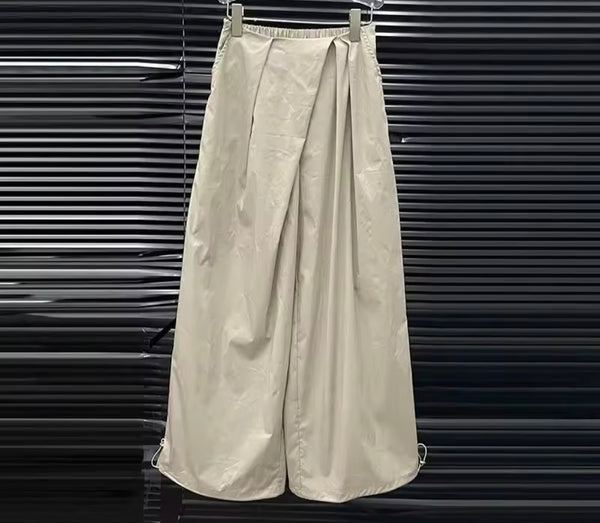 Women Tie Up One Shoulder Sleeveless Two Piece Wide Leg Pant Set