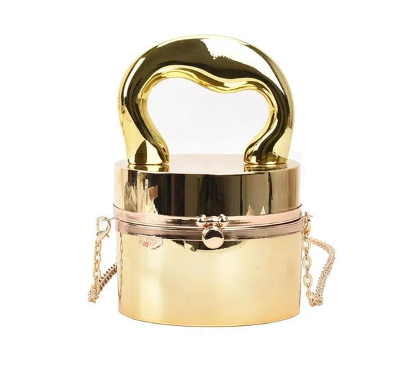Women Fashion Gold/Silver Metallic Handbag Purse