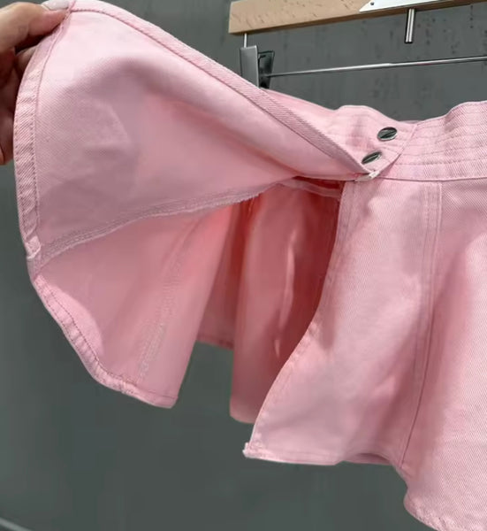 Women Pink Zip Up Jacket Fashion Three Piece Pant Set