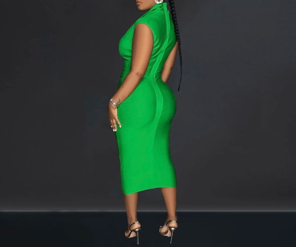 Women V-Neck Short Sleeve Solid Color Sexy Dress