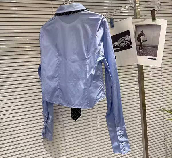 Women Fashion Tie Button Up Knitted Three Piece Skirt Set