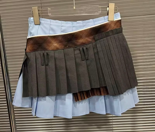 Women Button Up Full Sleeve Sweater Vest Three Piece Skirt Set