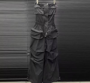 Women Fashion Strapless Cargo Jumpsuit