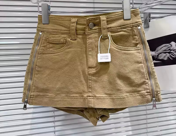 Women Sexy Fashion Side Zipper Denim Skirt