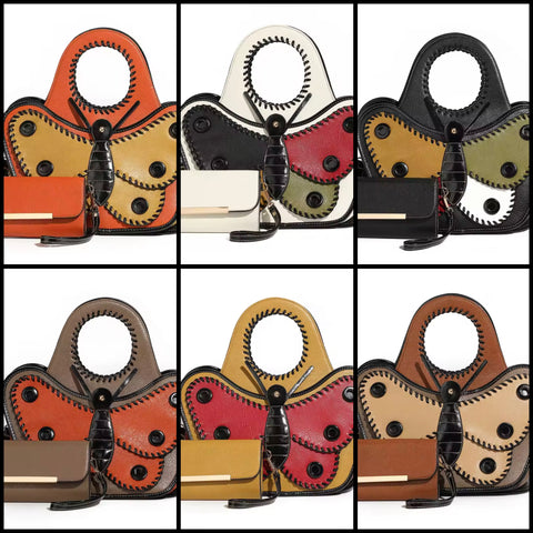 Women Fashion Butterfly Wallet Handbag Purse Set