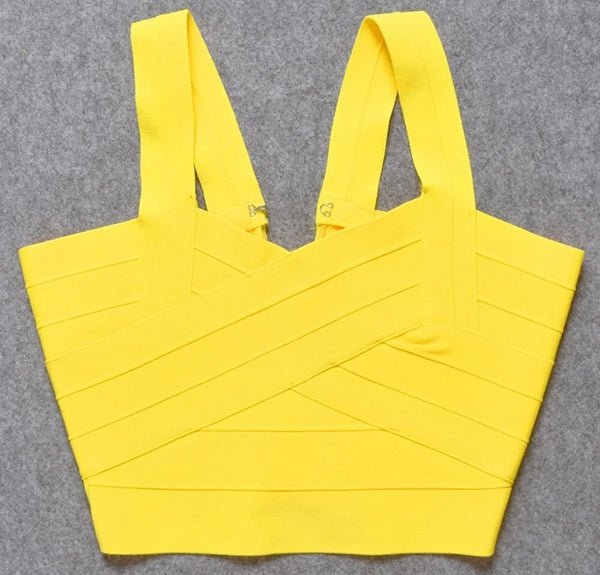 Women Sexy Sleeveless Solid Color Bandage Crop Top