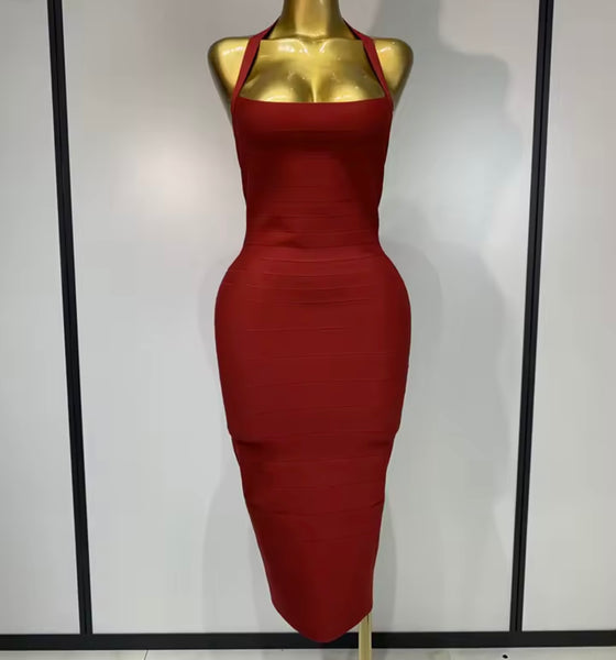 Women Sexy Halter Sleeveless Bandage Dress