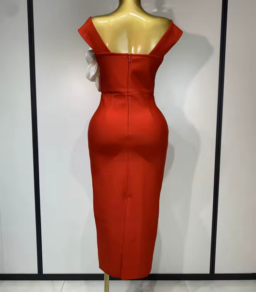 Women Sexy Sleeveless 3D Floral Print Dress