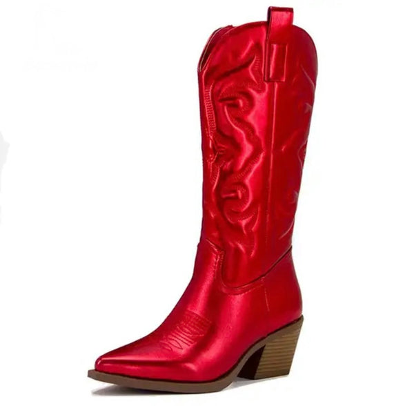 Women Fashion Color Western Boots