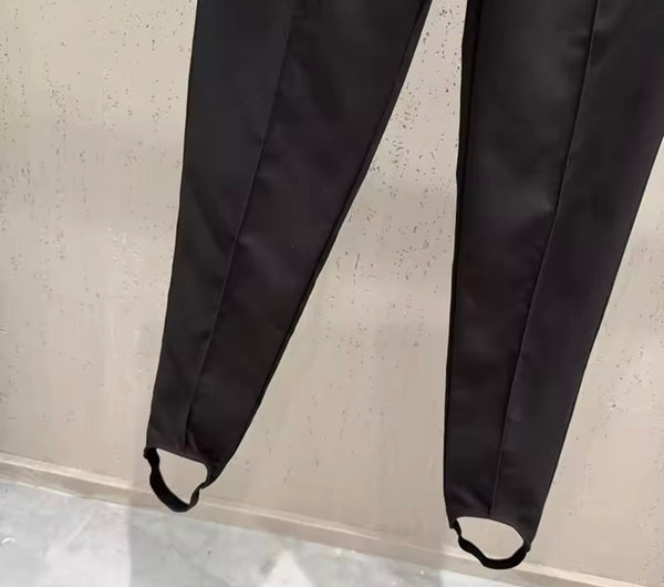 Women Fashion High Waisted Pocket Straight-Leg Pants